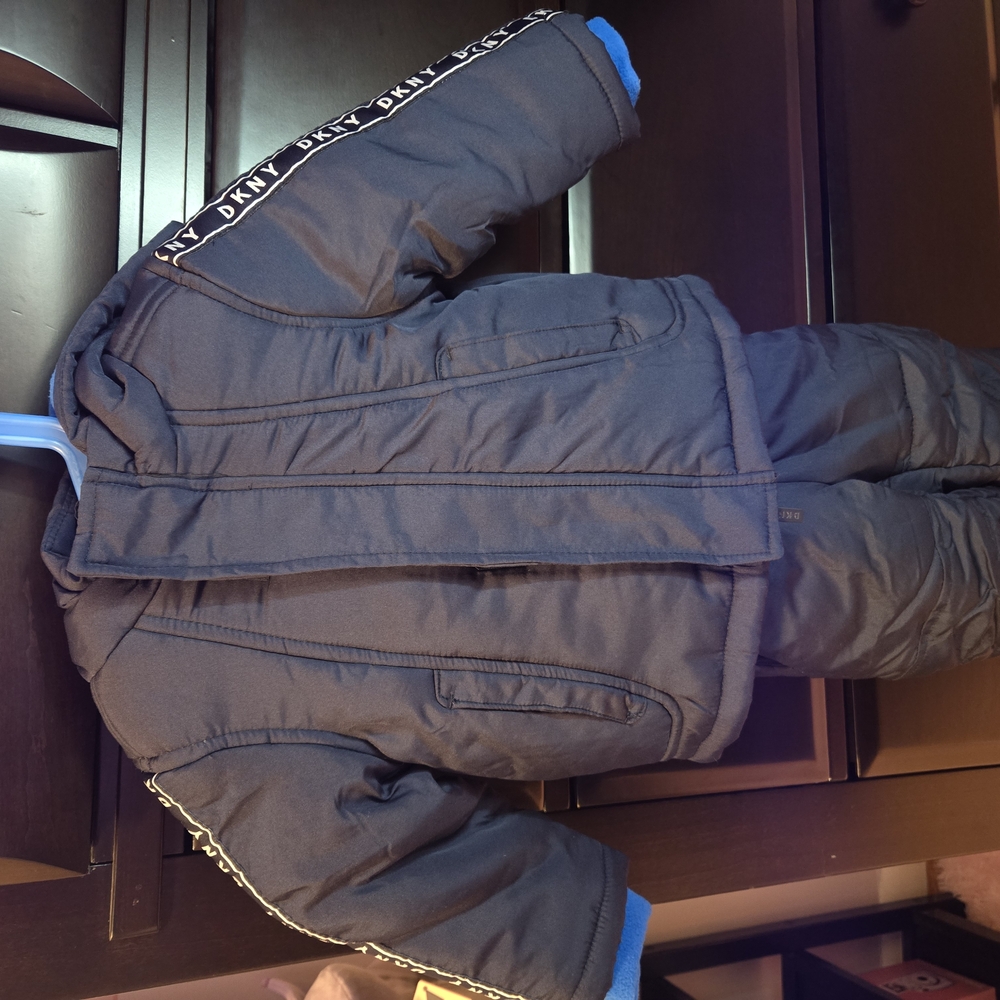 DKNY Kids Puffer Jacket and Pants Set - Black and Blue